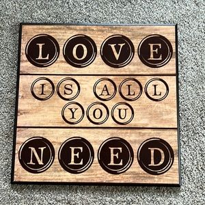 Wooden Wall Sign - Love is all you Need